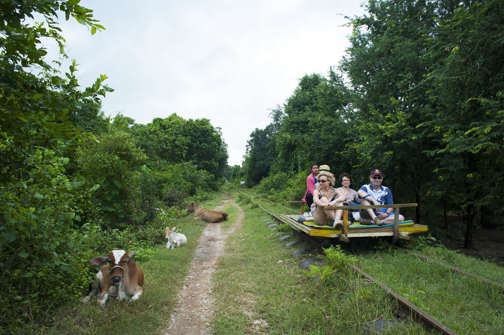 Bambuszug in Battambang 